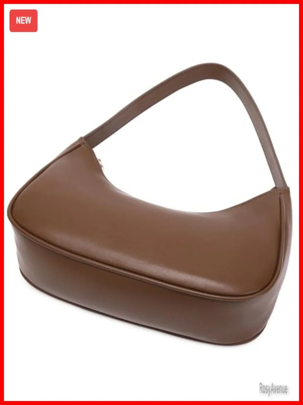 Lightweight PU Leather Hobo Shoulder Bag with Zipper Closure